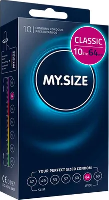 Image de Préservatifs MY.SIZE Classic taille 6 | largeur 64 mm | paquet standard de 10 pièces | extra fins | sensation authentique, ultra-doux | épaisseur de paroi fine de 0,07 mm