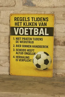 Produktbild von Fußball schauen Blechschild - Metallschild - Vintage blechschild - Metall poster - Retro blechschild.