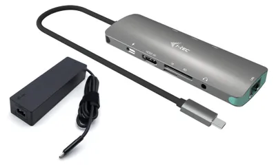 Obrázek produktu pro i-tec C31NANOLANPD100, Kabel, USB 3.2 Gen 1 (3.1 Gen 1) Type-C, 100 W, 100,1000 Mbit/s, Šedá, MicroSD (TransFlash), SD