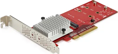 Obrázek produktu pro StarTech.com x8 Dual M.2 PCIe NVMe SSD-Adapter - PCIe 3.0 - PCIe - M.2 - PCI 3.0 - Rot - 3336103 h - CE - FCC - TAA - REACH