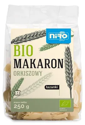 MAKARON (ORKISZOWY) ŁAZANKI BIO 250 g - NIRO