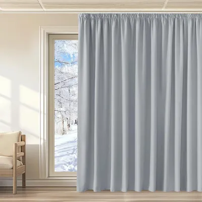 Zdjęcie produktu dla Zasłona zaciemniająca, szara, o wymiarach 240 cm wysokości i 300 cm szerokości