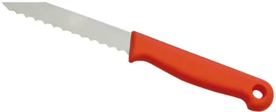 Produktbild von Brötchenmesser Gemüsemesser Tomatenmesser Wellenschliff 8cm Klinge Griff orange