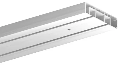 Image de Rails de rideaux blancs, double coulisse, 120 cm