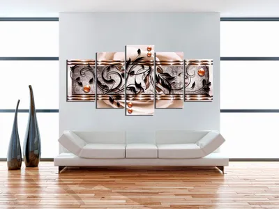 Produktbild von Akustikbild Abstrakt 200x100 cm Bilder Akustikschaum Hochleistungsschallabsorber Schallschutz Leinwand 5 tlg Wandbild Raumakustik Schalldämmung a-A-0018-b-n