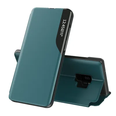 Obrázek produktu pro Pouzdro pro Galaxy S9 Plus, Smart View Okénko Flip StojánekPolyuretanKožené Ochranné Pouzdro pro Samsung Galaxy S9 Plus zelené