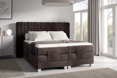 Produktbild von Boxspringbett Elektrisch Bett VIDAL 180x200cm in Stoff Fresh Dunkelbraun