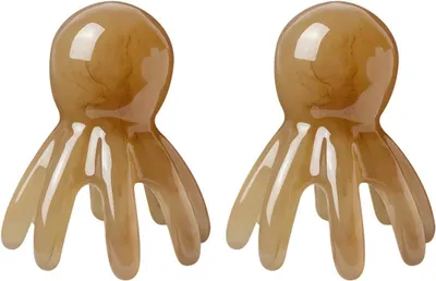 Imagen del producto de Peine de masaje capilar de 8 puntos, de resina, ergonómica, ideal para masajes en el cuero cabelludo