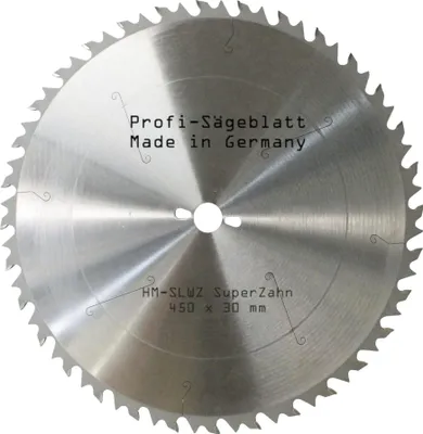 Produktbild von HM SLWZ Sägeblatt 450 x 30mm Nagelfest Z=32 S-LWZ W Hartmetall Präzision Kreissägeblatt Ersatzsägeblatt mit Spanabweiser Leimholz Tischkreissäge Kreissäge Kappsäge Gehrungssäge Brennholzsäge Tischsäge