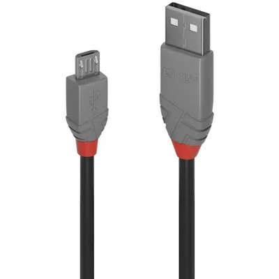 Produktbild von LINDY USB 2.0 Kabel Typ A/Micro-B Anthra Line M/M 0.2m