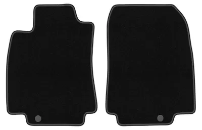 Productafbeelding van Velours voormatten voor Nissan Tiida C11 2004-2012 (hatchback/sedan) – 2-delig, zwart, op maat – Wielganizator BASIC