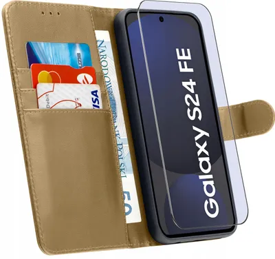 Zdjęcie produktu dla ETUI do Samsung S24 FE | SKÓRZANE PORTFEL BOOK TOKRA CASE CLASSIC + SZKŁO