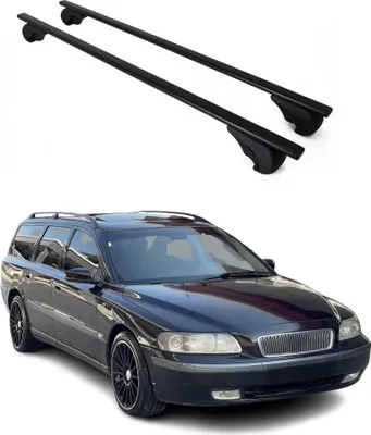 Obrázek produktu pro Příčné střešní nosiče pro Volvo V70 2000–2007, černá ocel