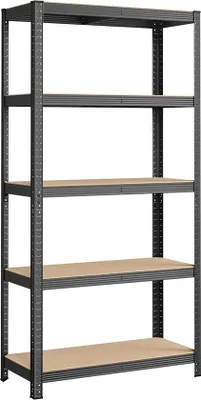 Zdjęcie produktu dla Regał magazynowy Rootz Garage – system półek – wytrzymały organizer – wzmocniona stal – regulowane półki – 180 cm x 90 cm x 40 cm