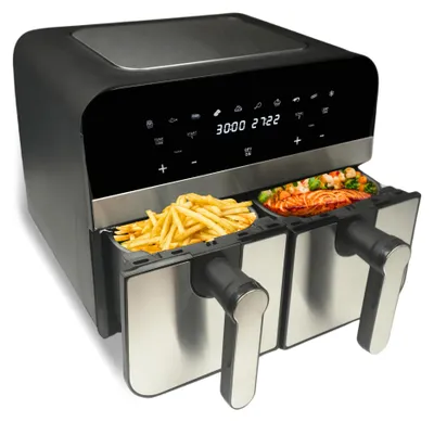 Image de Comfy Nest CN-AFD45NS : Friteuse à air numérique à double panier - 2400W - 9L