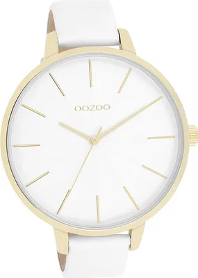 Obrázek produktu pro Oozoo kožené dámské hodinky analogové quartzové hodinky náramek bílé Hodinky D2UOC11346