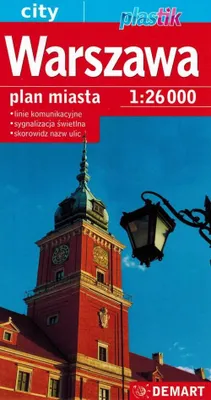 Productafbeelding van Warschau, schaal 1:26.000. Gelamineerde kaart / stadsplattegrond. Editie 2023/2024. Demart
