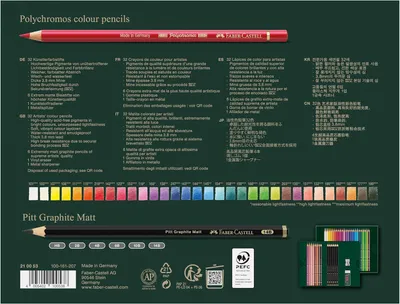 Zdjęcie produktu dla Faber-Castell Polychromos & Pitt Graphite Matt Set, Wielobarwny, 38 szt.