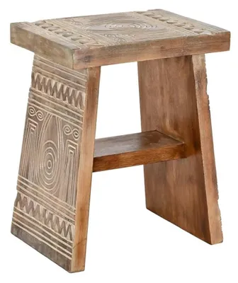 Beistelltisch, weiß, Albasia-Holz, 54x44x34 cm