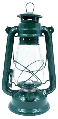 Vintage Sturmlaterne 30 cm, Retro Kerosinlampe, Grün