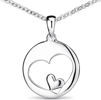 Produktbild von MATERIA by Matthias Wagner Damen Herz-Anhänger Silber 925 - Liebe Schmuck Silberanhänger wahlweise mit Kette inkl. Geschenk-Box KA-60