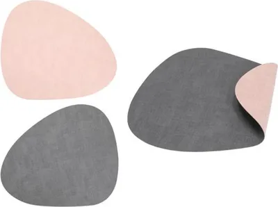 Produktbild von 4 Stück Platzsets 45 x 36 cm meliert Grau Rosa zum Wenden