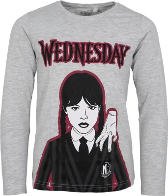 Produktbild von Wednesday Mädchen Langarmshirt langarm Shirt – Grau / 158/164