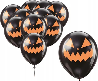 Obrázek produktu pro Latexové balónky černé strašidelné dýně Halloween dekorace 10ks.