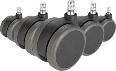 Obrázok produktu pre hjh KANCELÁRSKE KOLIESKA 5x ROLO No-Noise 11mm/75mm náhradné kolieska pre kancelárske stoličky na parkety, laminátové podlahy, dlaždice alebo kamenné podlahy