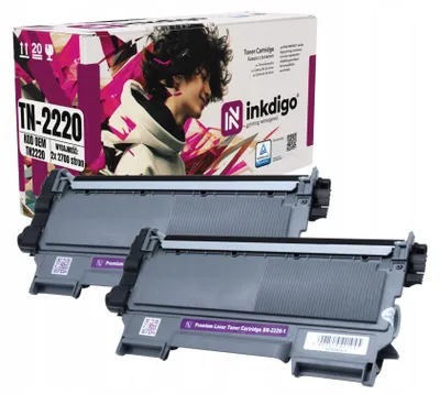 Produktbild von Inkdigo 2er-Pack Toner TN2220 für Brother DCP-7060D, DCP-7060N, DCP-7065DN, DCP-7070DW – Schwarz,