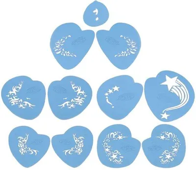 Produktbild von Tinteapplikator-Set 5er - Tattoo-Design - Gesichtsmake-up - Halloween - Cosplay - Herstellbar - Reinigungsschminkstencils