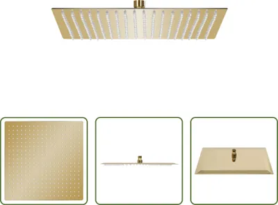 Produktbild von The Living Store Regenbrause Edelstahl 50x50 cm Quadrat Golden