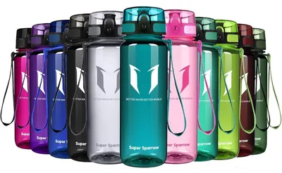 Produktbild von Trinkflasche Tritan Wasserflasche 500 ml Seeglas BPA-frei Sport Fitness Outdoor