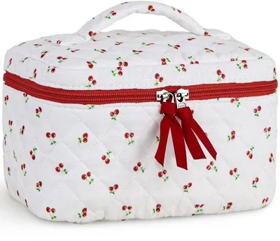 Immagine prodotto di Borsa da viaggio in cotone con motivo trapuntato di colore rosso