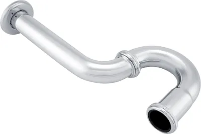 Produktbild von Edelstahl, verchromt, poliert, langlebig, Siphon, Spülbeckenrohr, Abwasserableitung