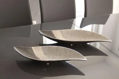 Zdjęcie produktu dla Gilde Schale, "Bridgetown", wzór w paski, ceramika, kolor szary, srebrny, zestaw 2 sztuk, długość: 14 cm, szerokość: 40 cm, wysokość: 5,5 cm, numer artykułu: 43206, kod produktu: 4009079432060