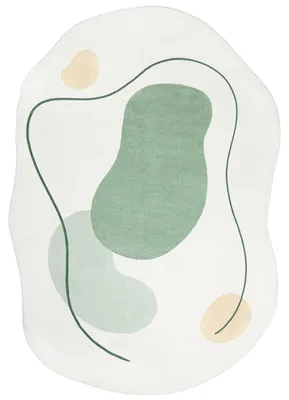 Image de Mazovia Tapis Moderne, Abstrait - Bova Certo - blanc et vert, 160x220 cm, pour salon