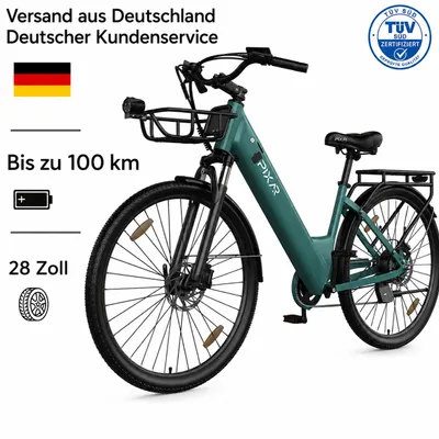 Produktbild von PixelPilot C1 Pro Pedelec 28 Zoll E-Bike, 36V 18Ah Akku , Shimano 7 Gang, KI-generiertes Bild