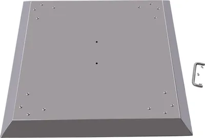 Produktbild von Hitzeschild für Feuerstelle - Wärmeabweiser aus Edelstahl - Klappbare Beine - Tragegriff - Für Terrasse/Outdoor - 63,5 x 63,5 x 30,5 cm - Silber