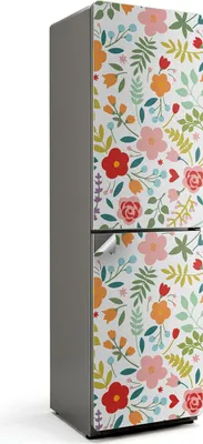 Produktbild von Abstraktes Pflanzenmuster – Kühlschrank Aufkleber – Klebefolie Kühlschrank – Kühlschrank Nachbildung – Kühlschrankfolie selbstklebend – Küchen Nachbildungation – 60x205 cm