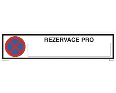 Obrázek produktu pro Informační štít "REZERVACE PRO" 400x100 mm, plast