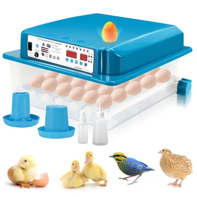 Obrázok produktu pre TolleTour Inkubátor Systém otáčania + regulácia teploty S LED osvetlením vajec s LCD displejom pre sliepky, husi, kačice, holuby, prepelice, vtáky 36 vajec Zelená