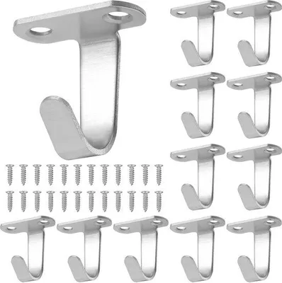 Immagine prodotto di Set da 12 ganci da soffitto in acciaio inossidabile con ganci a vite, 24 viti, per ganci da parete, soffitto, ganci a vite, (argento)