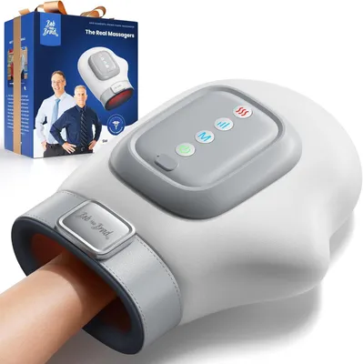 Produktbild von Handmassagegerät mit Wärmefunktion, Massagegerät Hände zur Entspannung, 3 Modi & 5 Stufen Finger Massagegerät, Wellness Geschenke für Frauen & Männer
