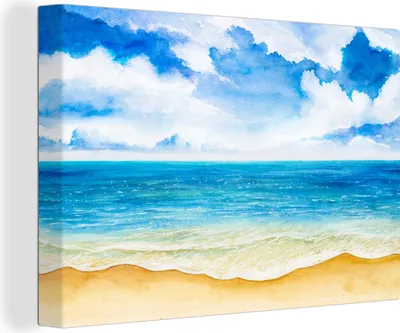 Produktbild von OneMillionCanvasses® - Leinwandbilder - 150x100 cm, Strand - Meer - Himmel, Wandbilder Kunstdruck Wanddekoration