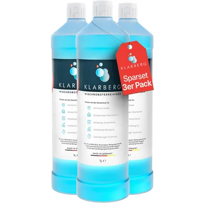 Produktbild von KLARBERG® 3x1L Bodenreiniger Wischroboter Reinigungsmittel Konzentrat 1:200 I Frischer Duft mit unserem Reinigungsmittel für Saugwischer
