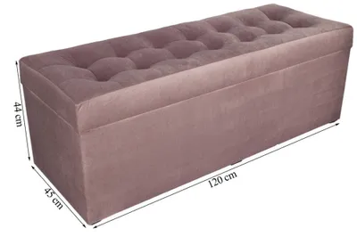 Obrázek produktu pro mg designová čalouněná stolička, 45x120 cm, barva růžová - měkký sedák, skládací s úložným prostorem (143l) vydrží zatížení až 100 kg