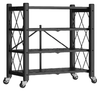 Klappbares Regal mit 4 Böden, 71x34x125 cm, schwarz
