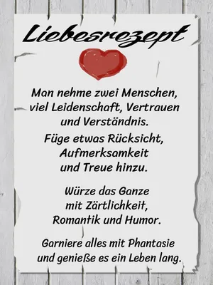 Produktbild von vianmo Holzschild 40x30 cm Liebesrezept nehme 2 Menschen