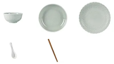 Obrázek produktu pro Barevná porcelánová sada nádobí pro 4 osoby